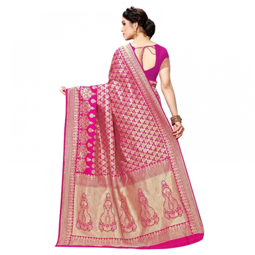Women'S Jacquard Silk Kanjivaram Jacquard Silk Saree With Blou