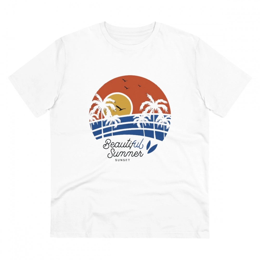 Men'S Pc Cotton Beautiful Summer Printed T Shirt (Color: White