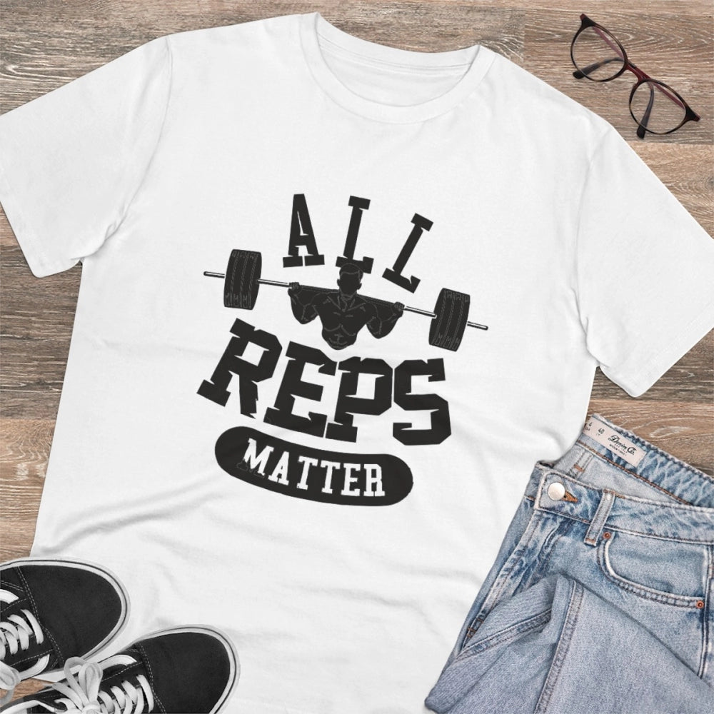 Men'S Pc Cotton All Reps Matter Printed T Shirt (Color: White,