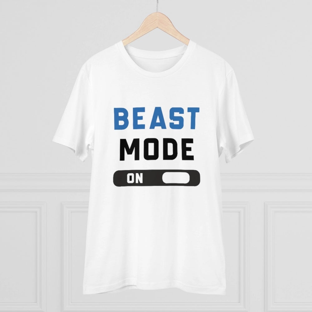 Men'S Pc Cotton Beast Mode On Printed T Shirt (Color: White, T
