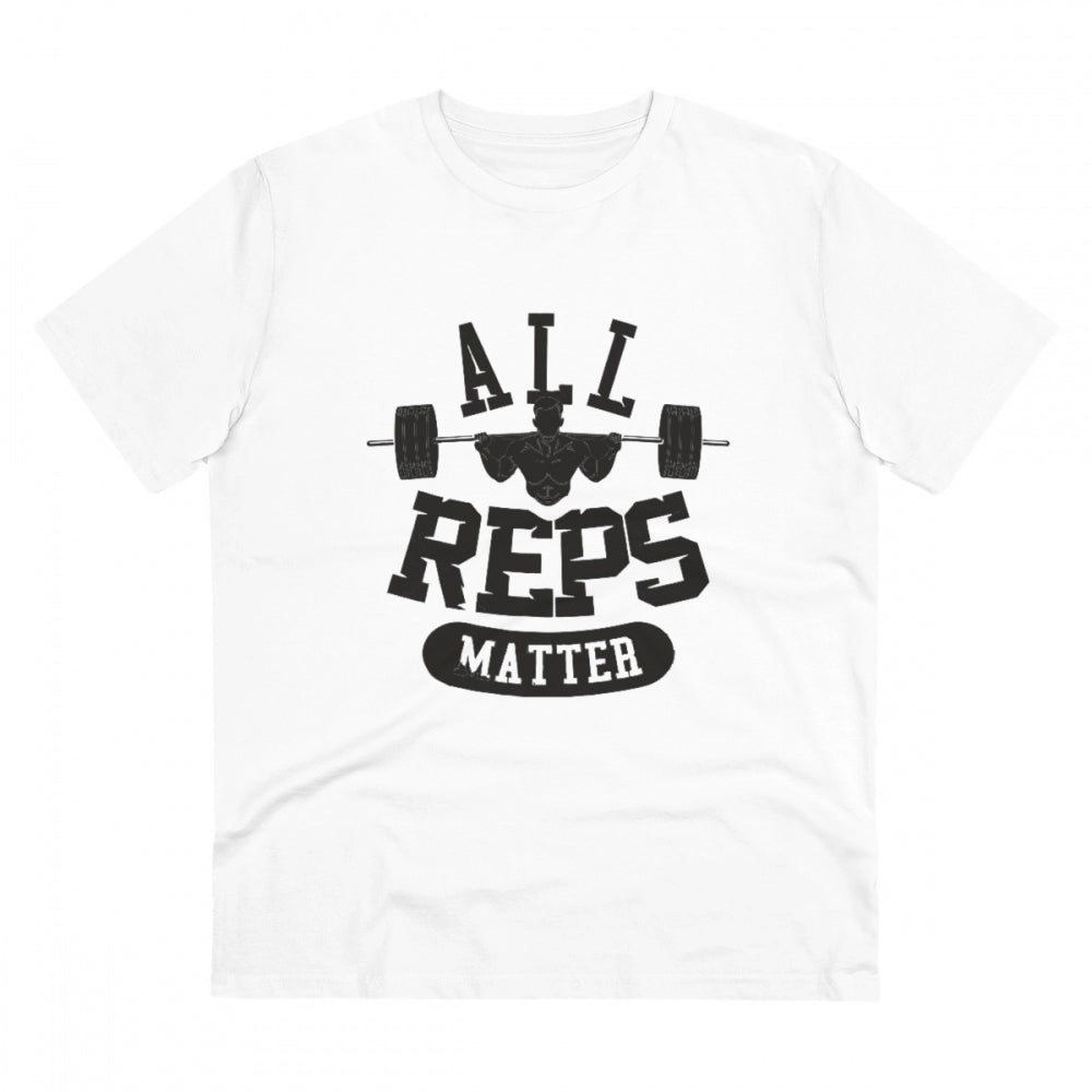 Men'S Pc Cotton All Reps Matter Printed T Shirt (Color: White,
