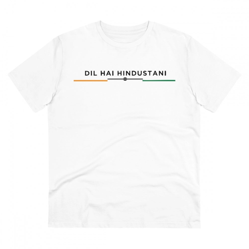 Men'S Pc Cotton Dil Se Hindustani Printed T Shirt (Color: Whit