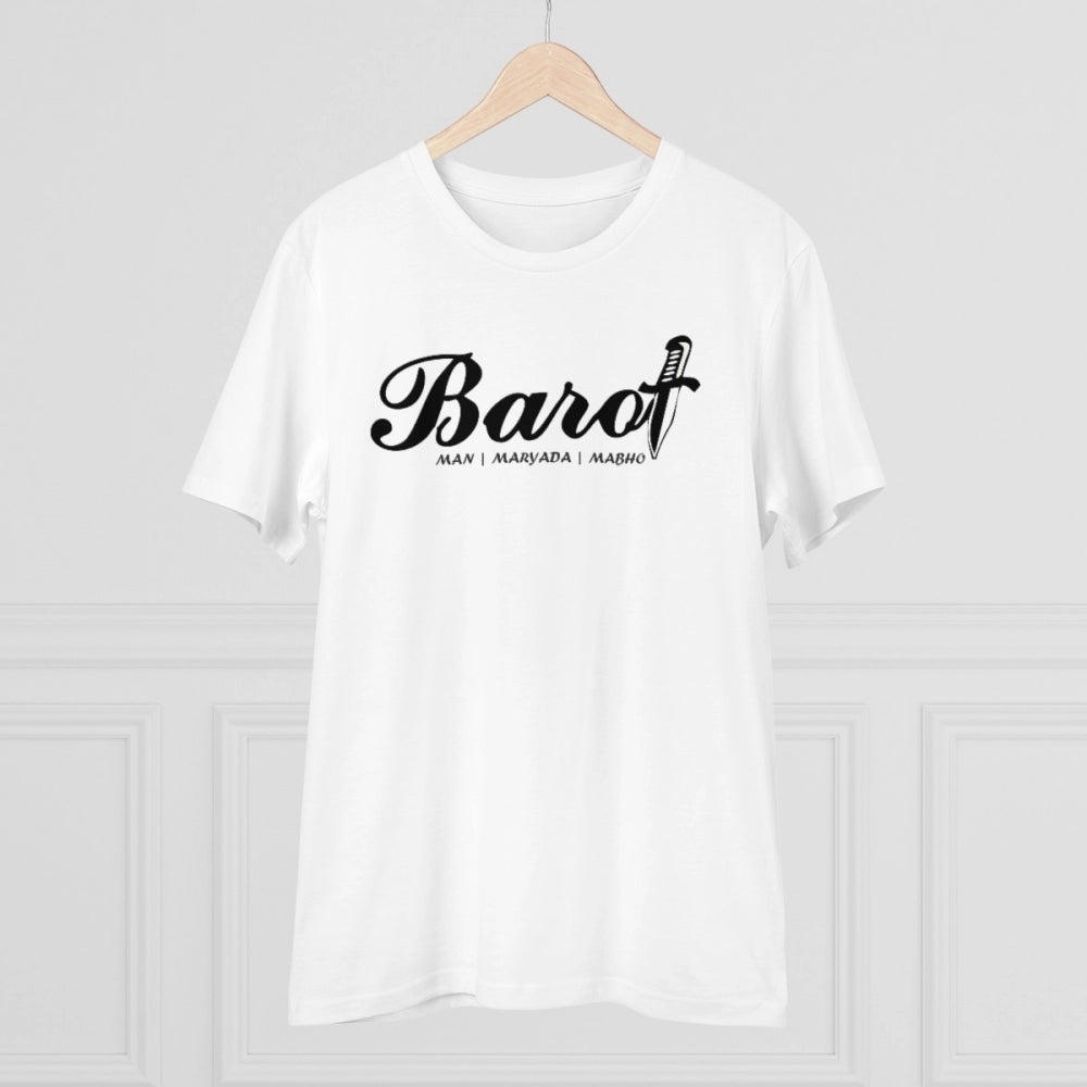 Men'S Pc Cotton Cast Design Barot Printed T Shirt (Color: Whit