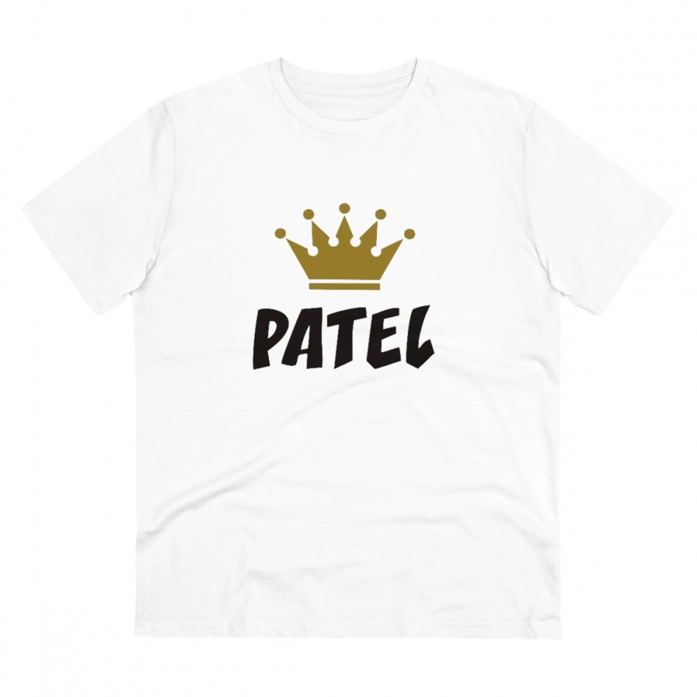 Men'S Pc Cotton Patel Printed T Shirt (Color: White, Thread Co