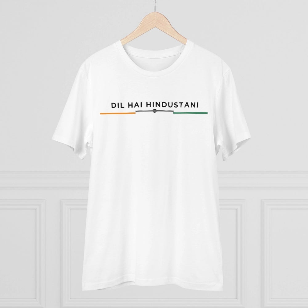 Men'S Pc Cotton Dil Se Hindustani Printed T Shirt (Color: Whit