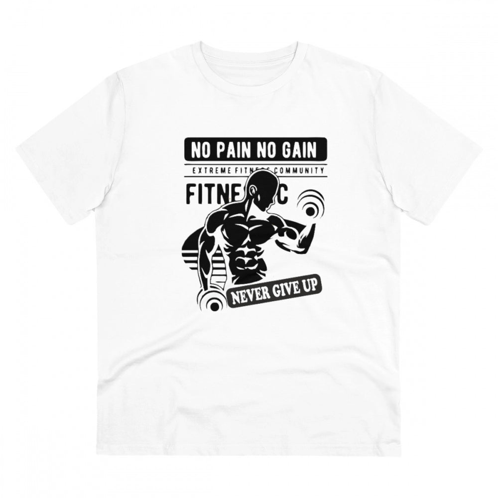 Men'S Pc Cotton Gym No Pain No Gain Never Give Up Printed T Sh