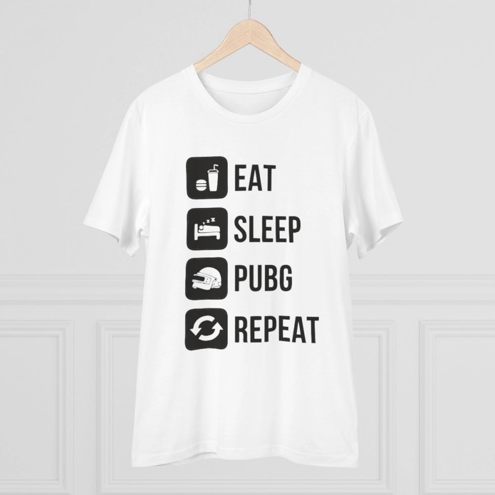 Men'S Pc Cotton Eat Sleep Pubg Repeat Printed T Shirt (Color