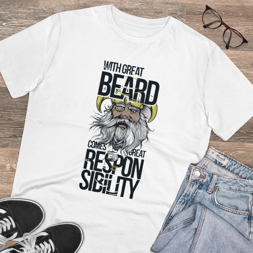 Men'S Pc Cotton With Great Beard Comes Printed T Shirt (Color