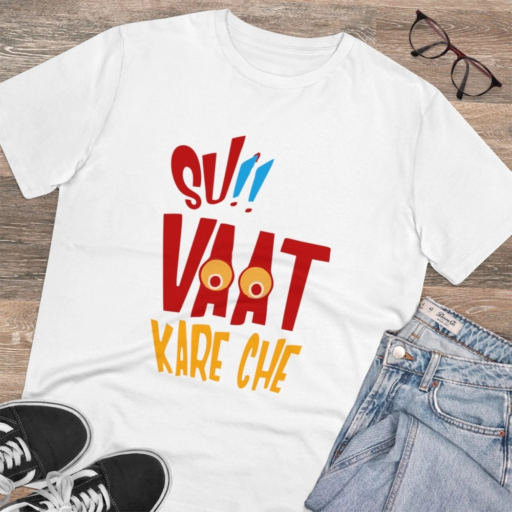 Men'S Pc Cotton Su Vat Kare Che Printed T Shirt (Color: White,