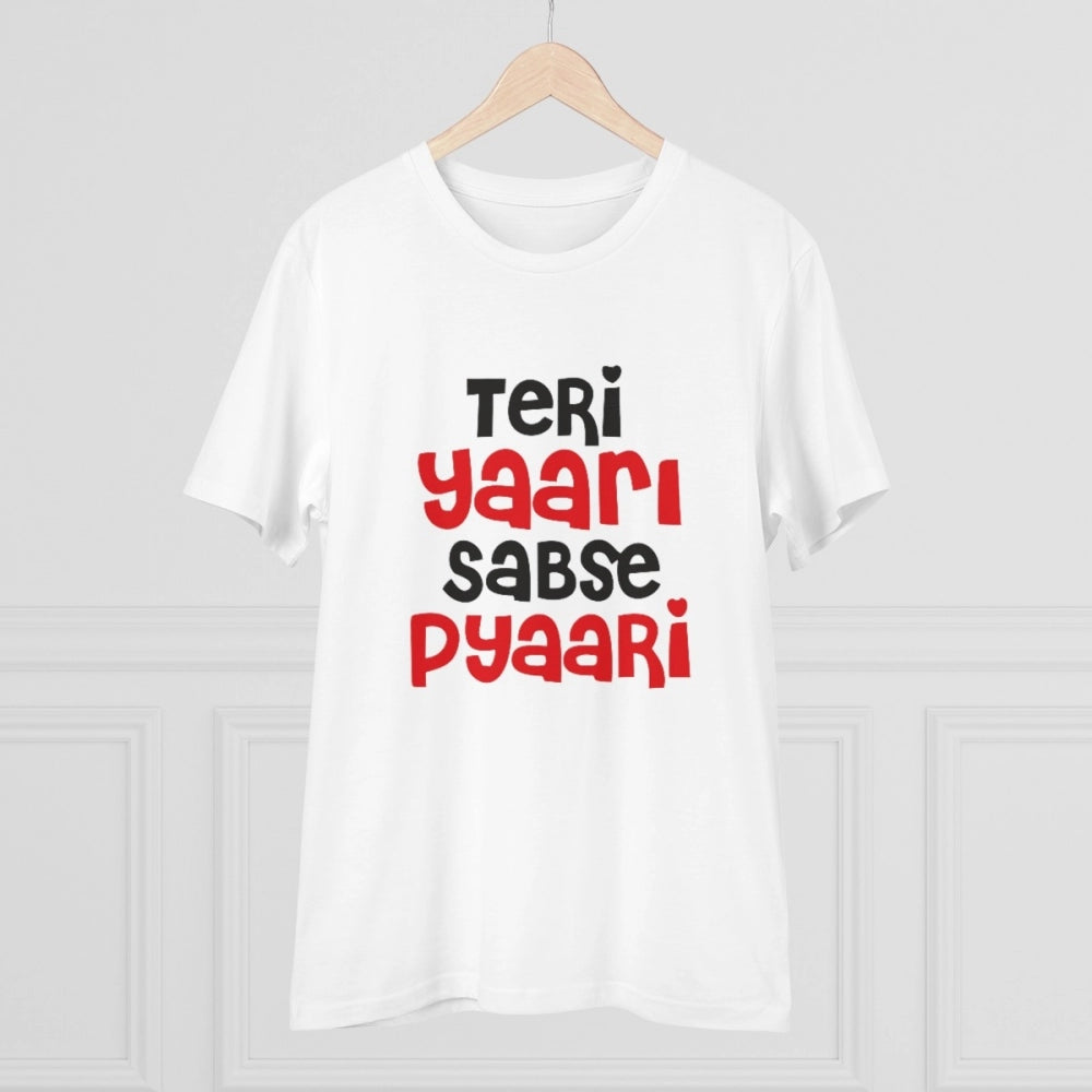 Men'S Pc Cotton Teri Yaari Sabse Pyaari Printed T Shirt (Color