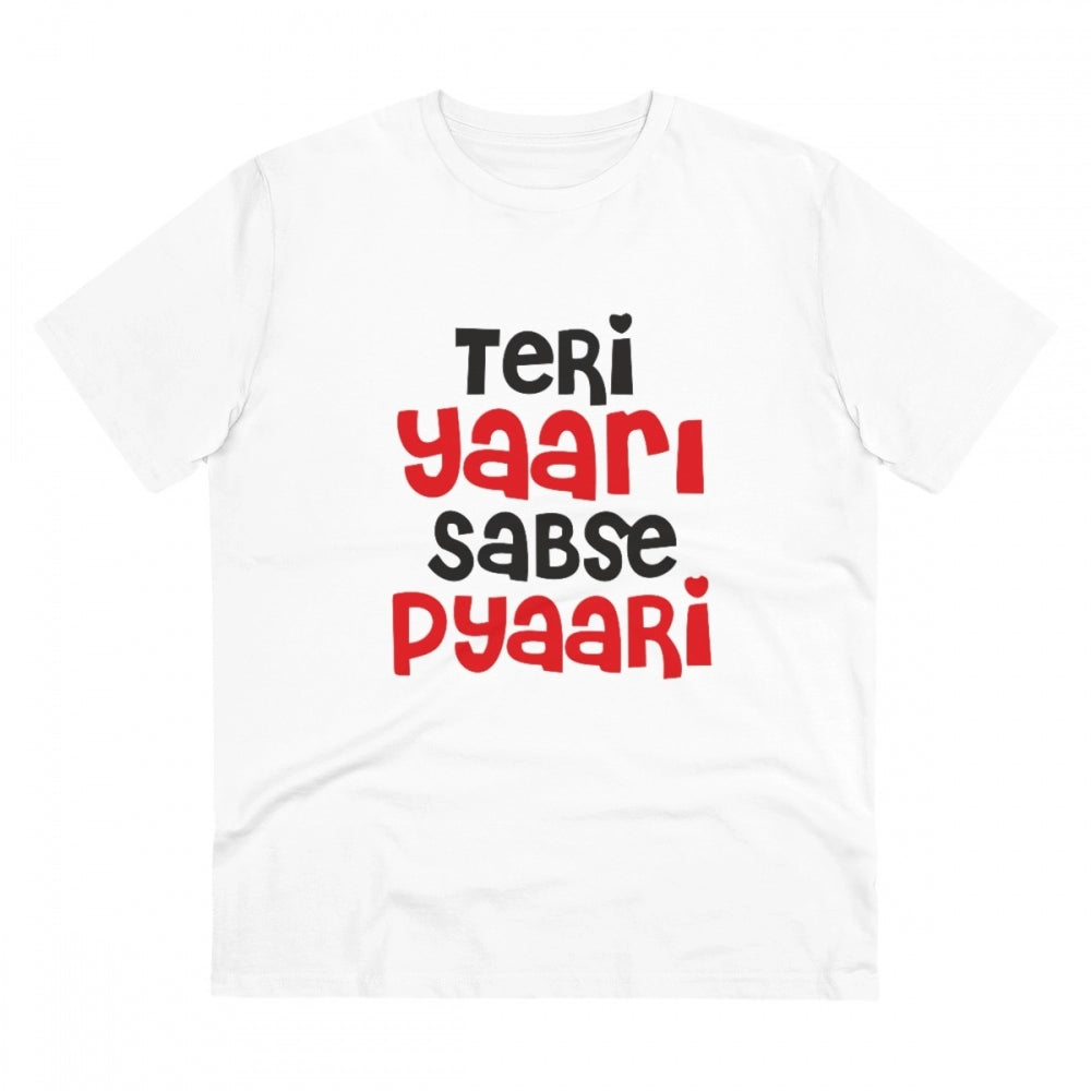 Men'S Pc Cotton Teri Yaari Sabse Pyaari Printed T Shirt (Color