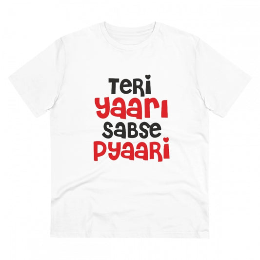 Men'S Pc Cotton Teri Yaari Sabse Pyaari Printed T Shirt (Color