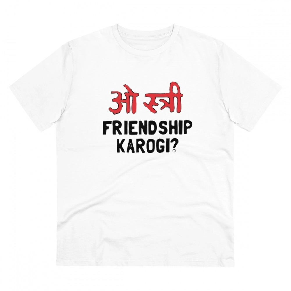 Men'S Pc Cotton Oo Shtree Friendship Karogi Kya Printed T Shir