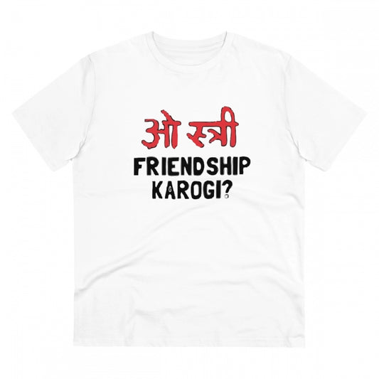 Men'S Pc Cotton Oo Shtree Friendship Karogi Kya Printed T Shir