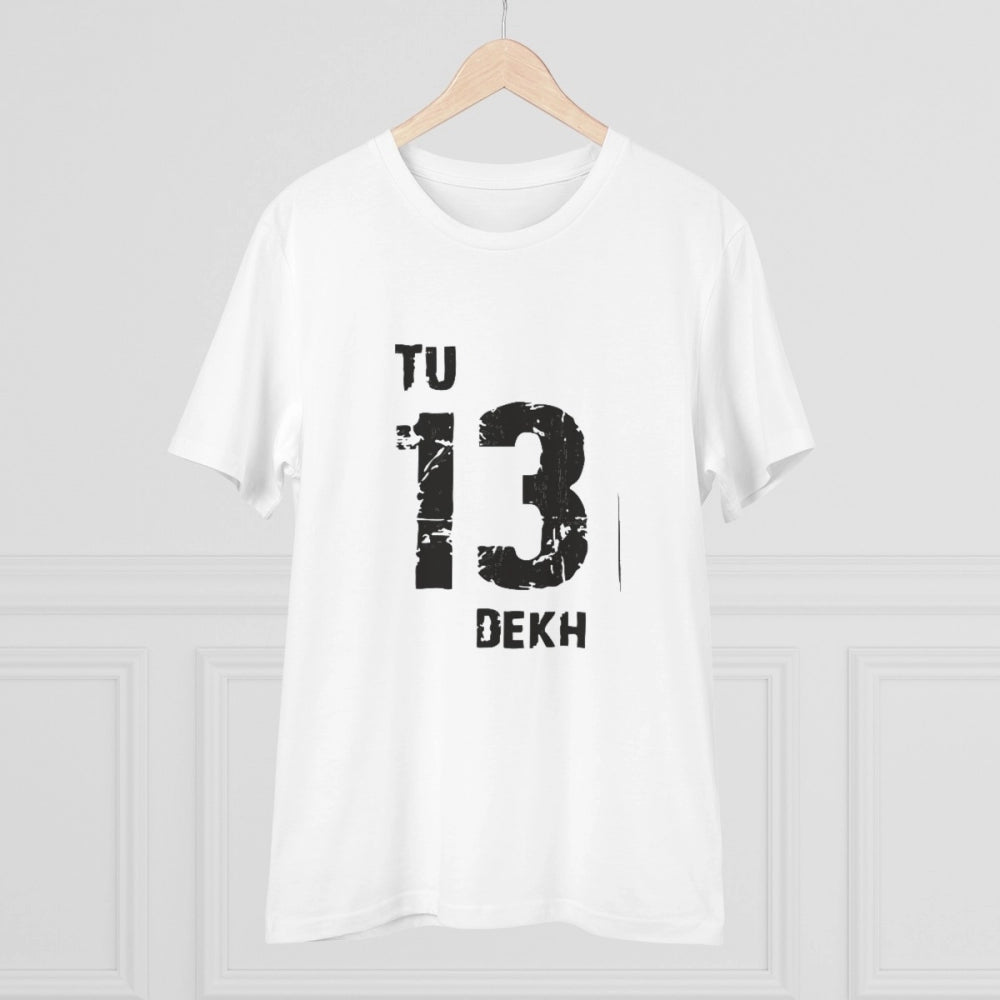 Men'S Pc Cotton Tu 13 Dekh Printed T Shirt (Color: White, Thre