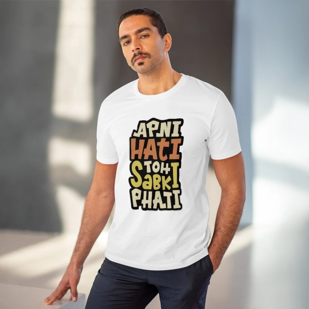 Men'S Pc Cotton Apni Hati To Sabki Phati Printed T Shirt (Colo
