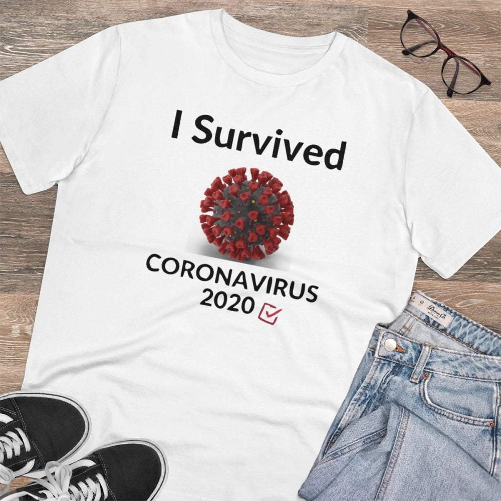 Men's PC Cotton I Survived Corornavirus 2020 Printed T Shirt