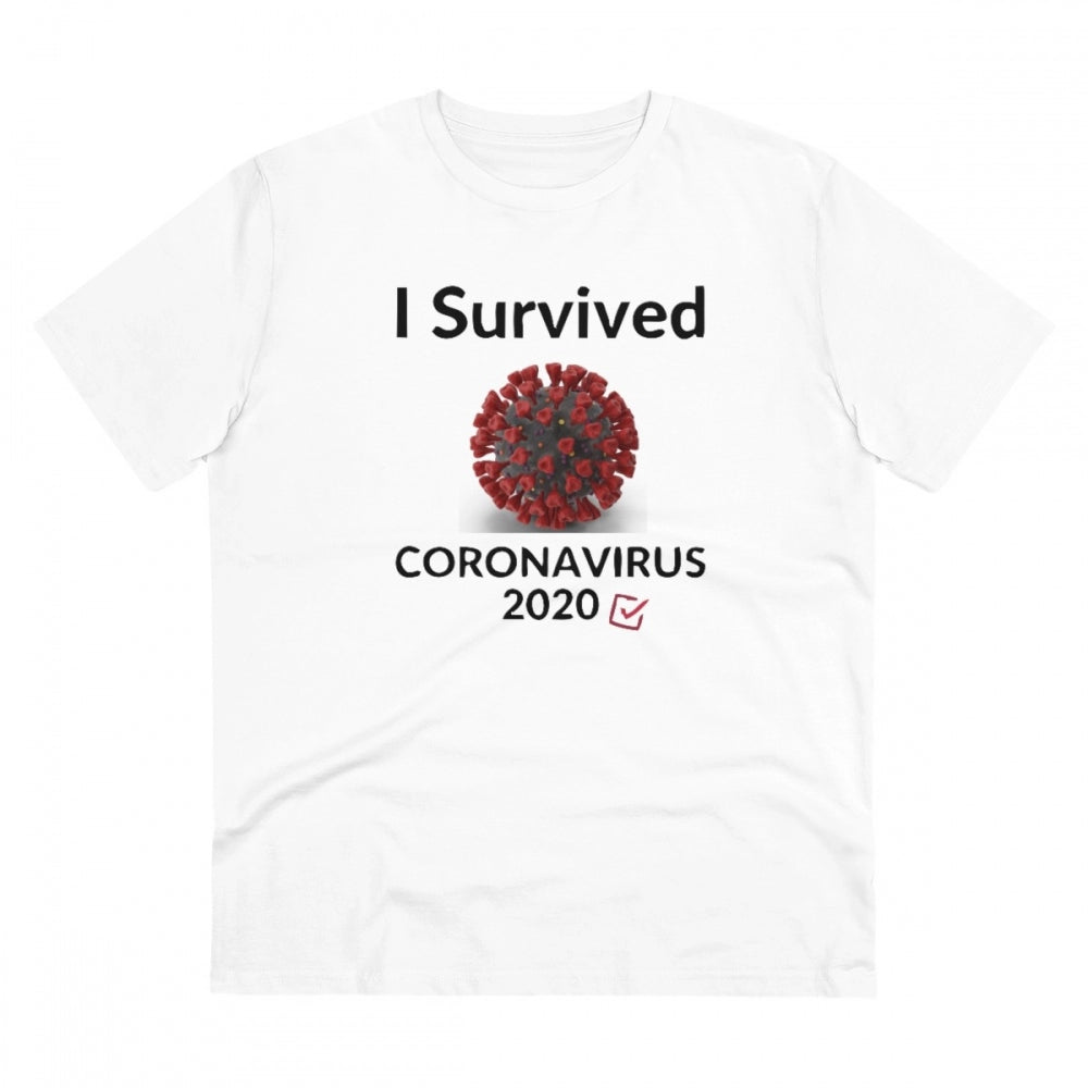 Men's PC Cotton I Survived Corornavirus 2020 Printed T Shirt