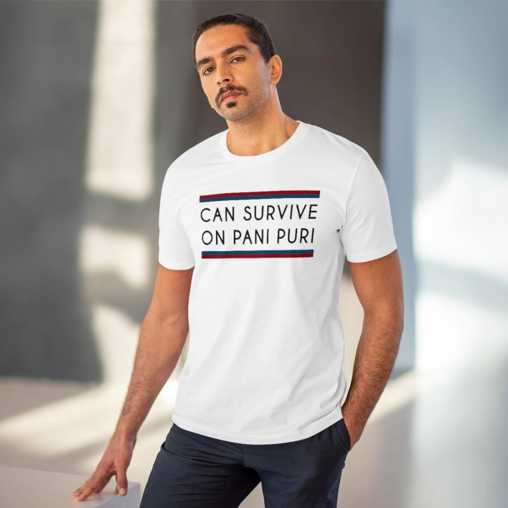 Men'S Pc Cotton Quotes Printed T Shirt (Color: White, Thread C