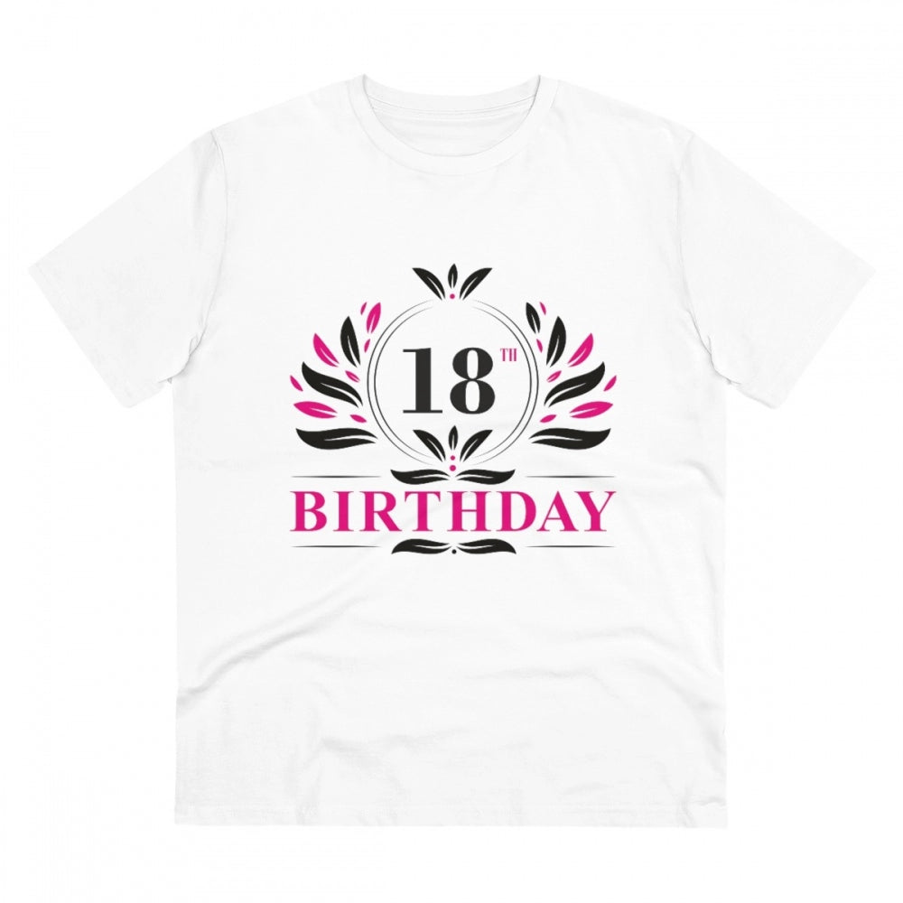 Men'S Pc Cotton 18Th Birthday Printed T Shirt (Color: White, T