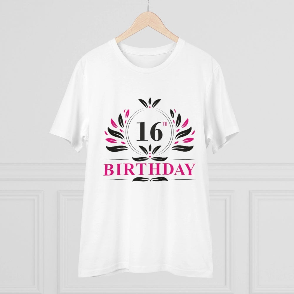 Men'S Pc Cotton 16Th Birthday Printed T Shirt (Color: White, T