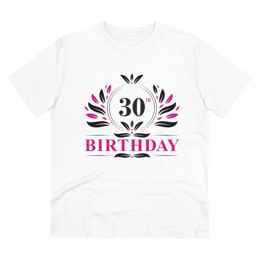 Men'S Pc Cotton 30Th Birthday Printed T Shirt (Color: White, T