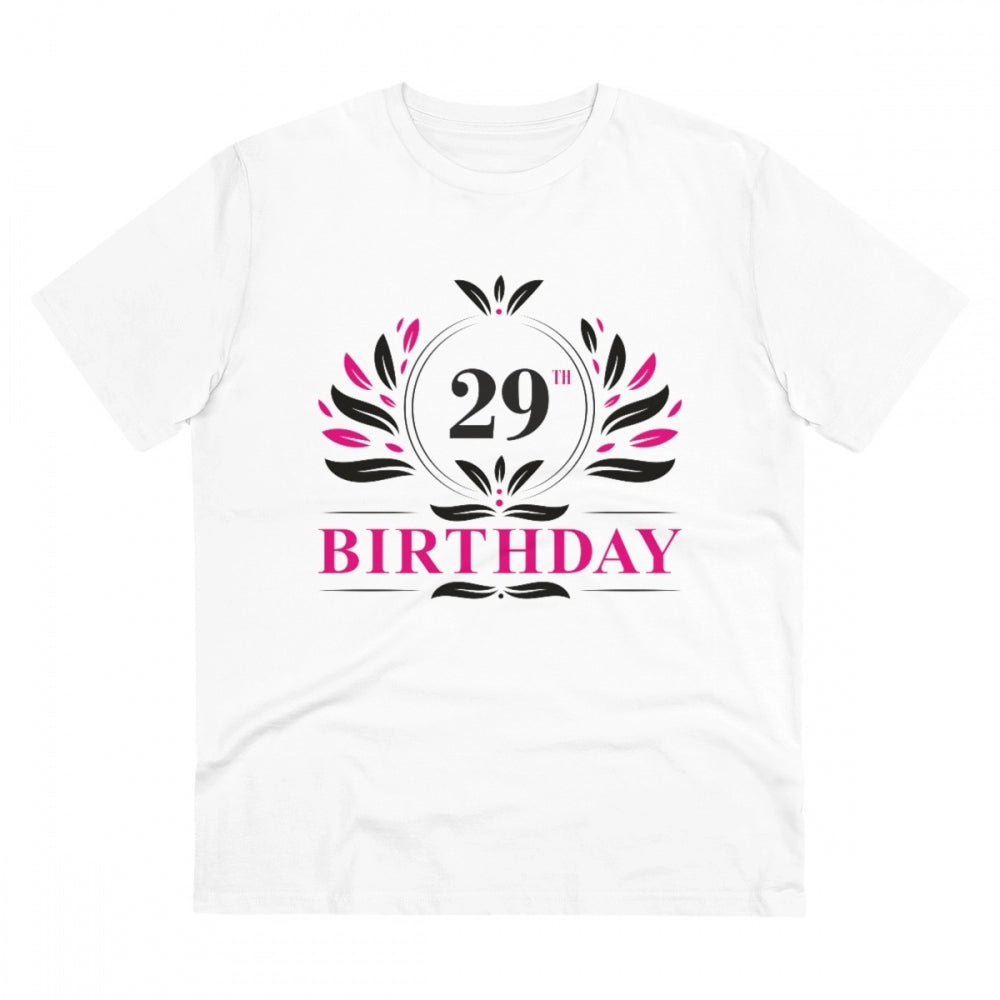 Men'S Pc Cotton 29Th Birthday Printed T Shirt (Color: White, T