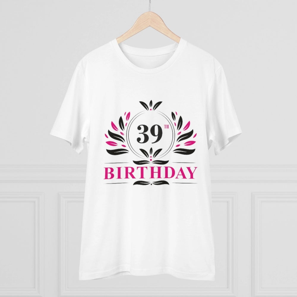 Men'S Pc Cotton 39Th Birthday Printed T Shirt (Color: White, T