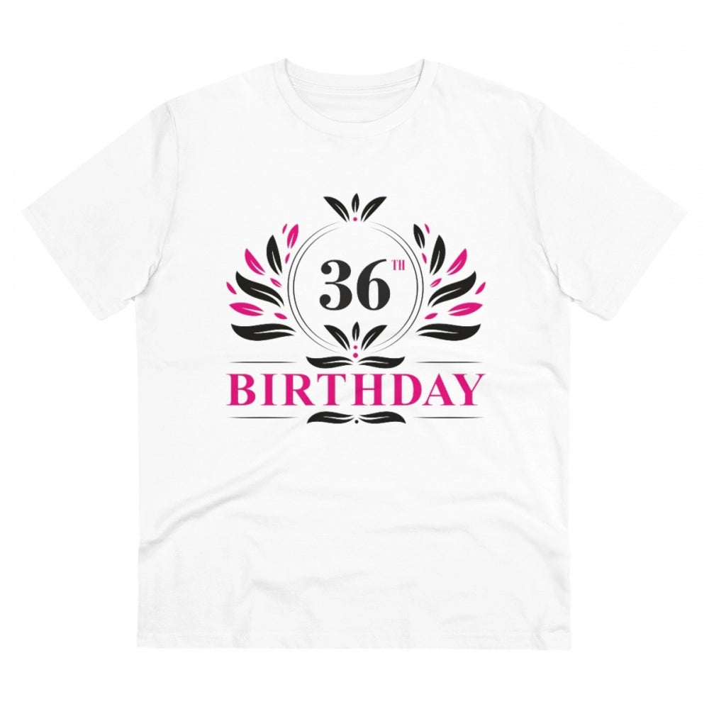 Men'S Pc Cotton 36Th Birthday Printed T Shirt (Color: White, T