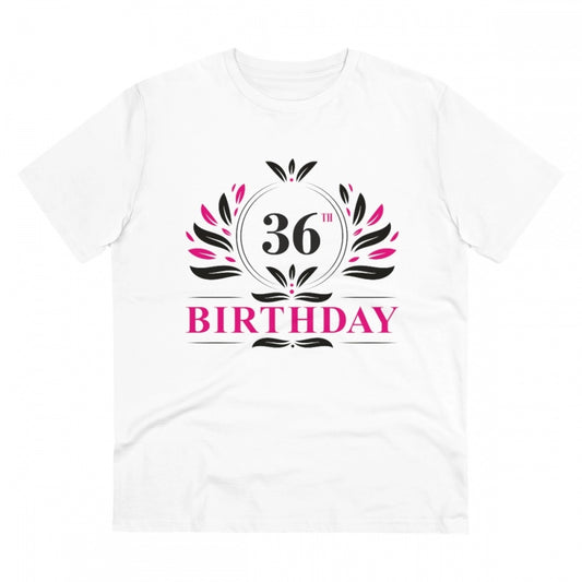 Men'S Pc Cotton 36Th Birthday Printed T Shirt (Color: White, T