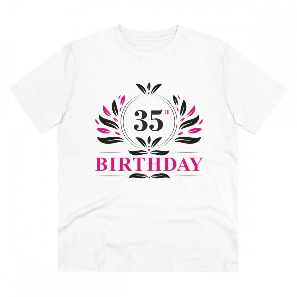 Men'S Pc Cotton 35Th Birthday Printed T Shirt (Color: White, T