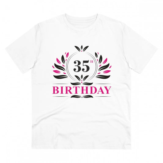 Men'S Pc Cotton 35Th Birthday Printed T Shirt (Color: White, T