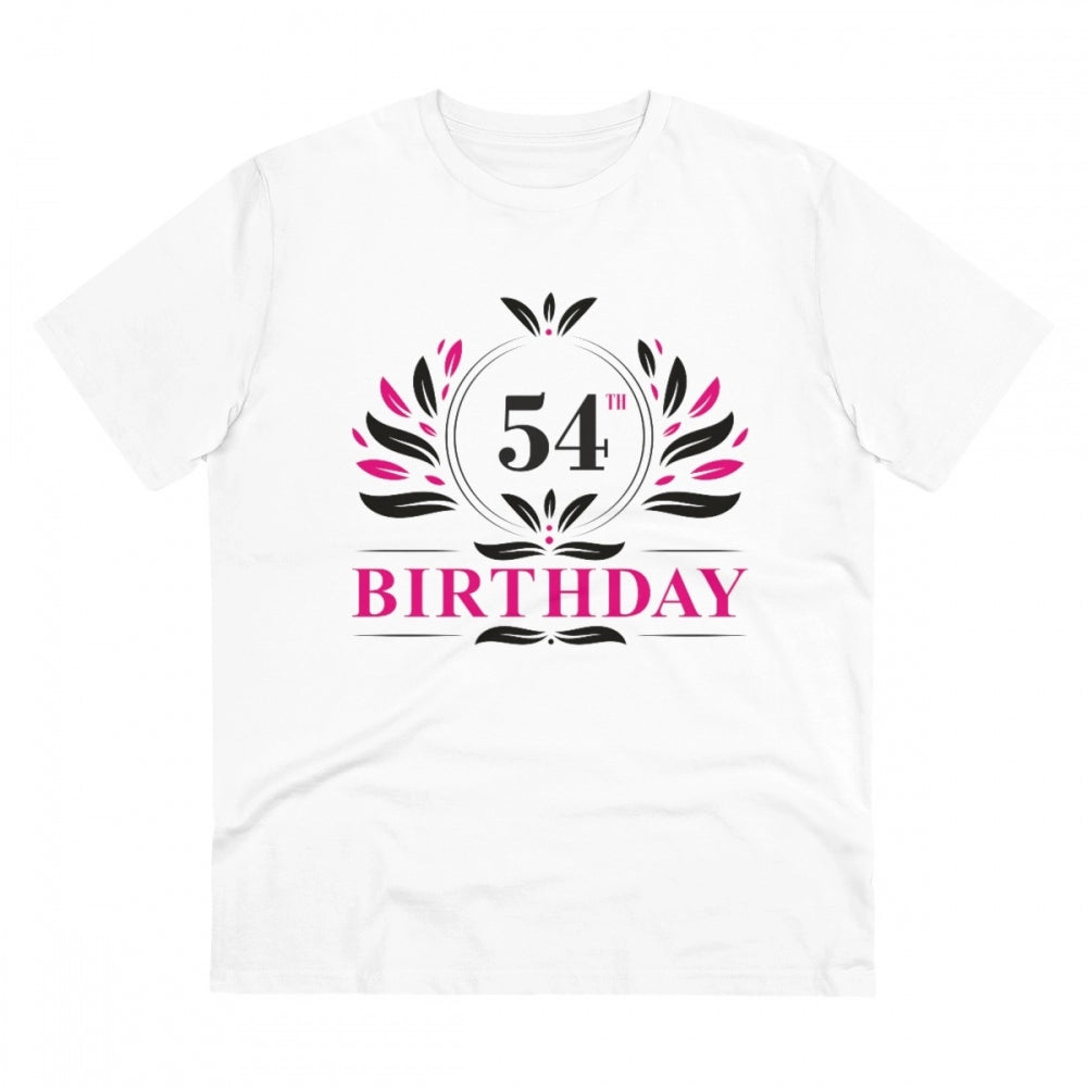 Men'S Pc Cotton 54Th Birthday Printed T Shirt (Color: White, T