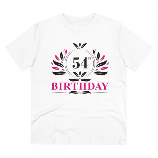 Men'S Pc Cotton 54Th Birthday Printed T Shirt (Color: White, T
