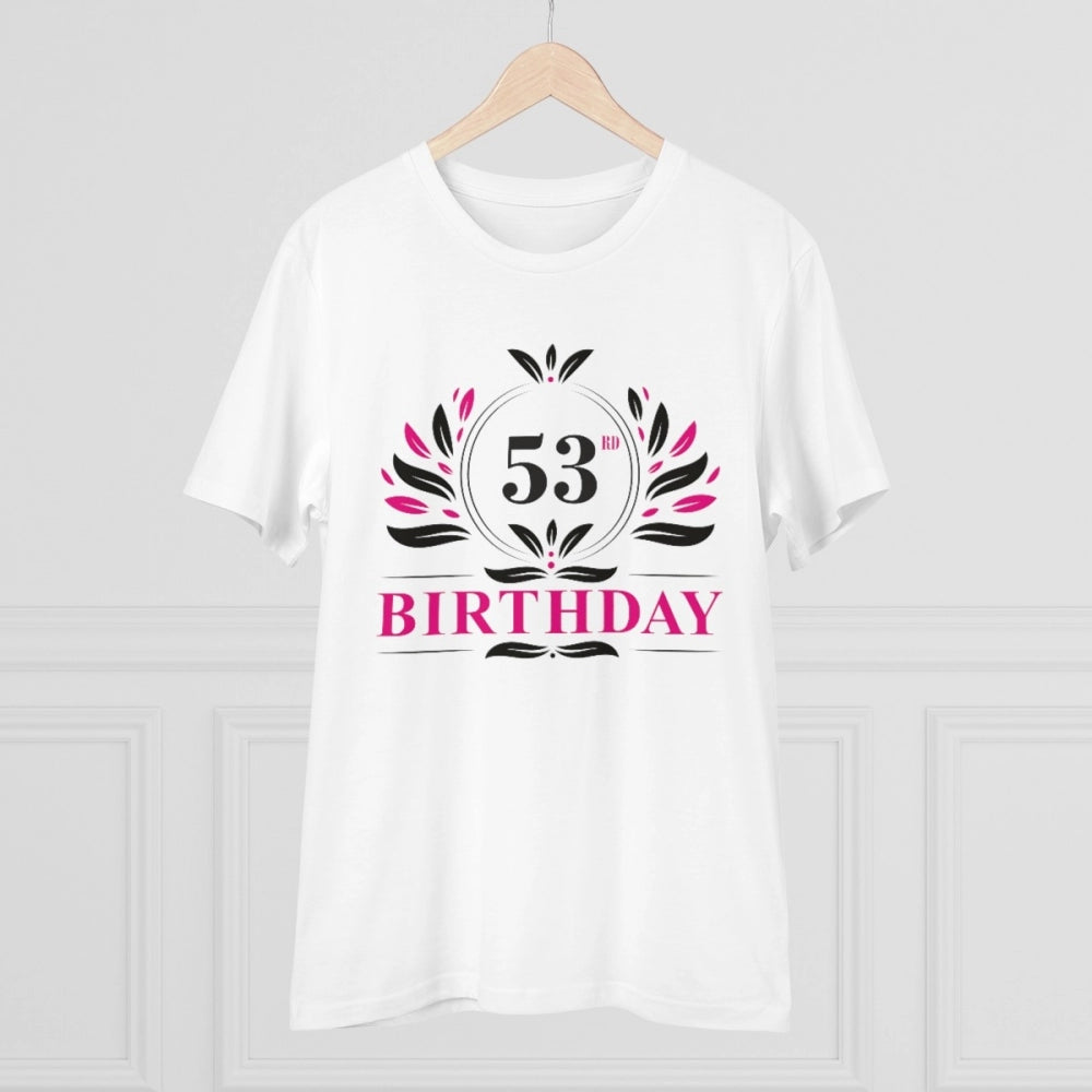 Men'S Pc Cotton 53Rd Birthday Printed T Shirt (Color: White, T
