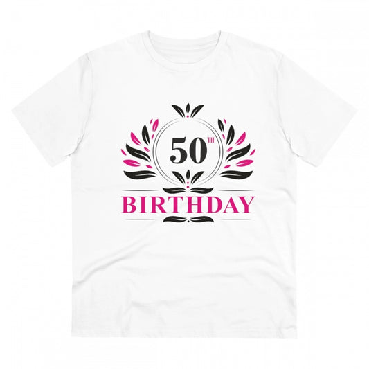 Men'S Pc Cotton 50Th Birthday Printed T Shirt (Color: White, T