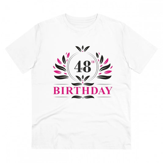 Men'S Pc Cotton 48Th Birthday Printed T Shirt (Color: White, T