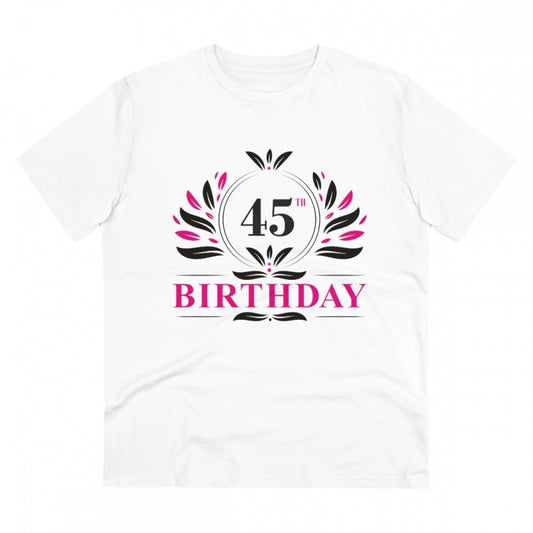 Men'S Pc Cotton 45Th Birthday Printed T Shirt (Color: White, T