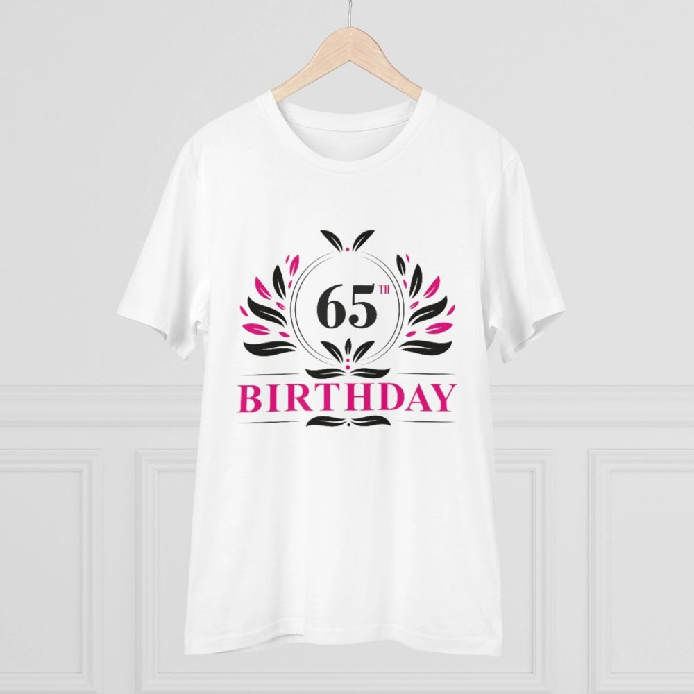 Men'S Pc Cotton 65Th Birthday Printed T Shirt (Color: White, T