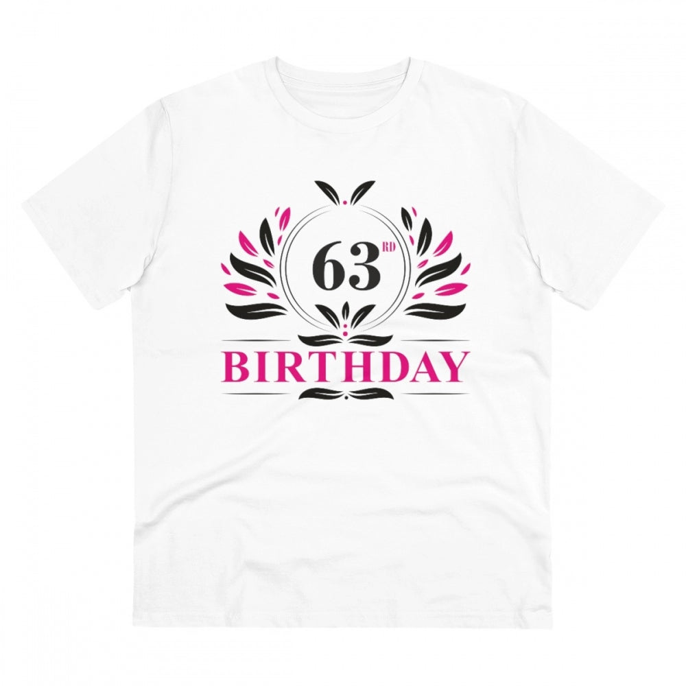 Men'S Pc Cotton 63Rd Birthday Printed T Shirt (Color: White, T