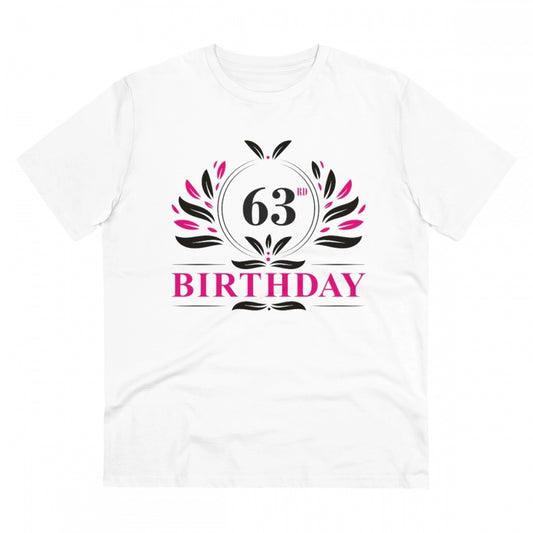 Men'S Pc Cotton 63Rd Birthday Printed T Shirt (Color: White, T