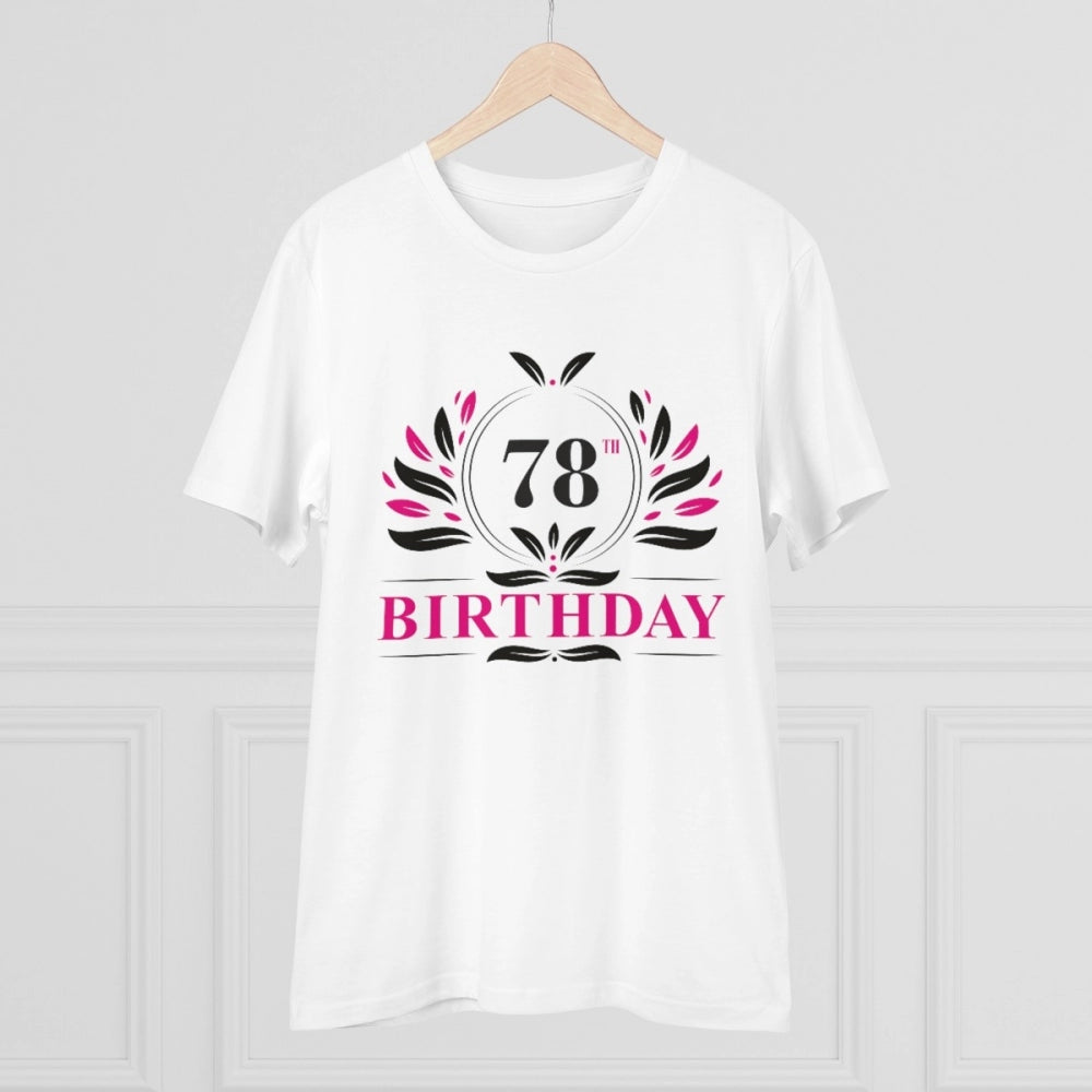 Men'S Pc Cotton 78Th Birthday Printed T Shirt (Color: White, T