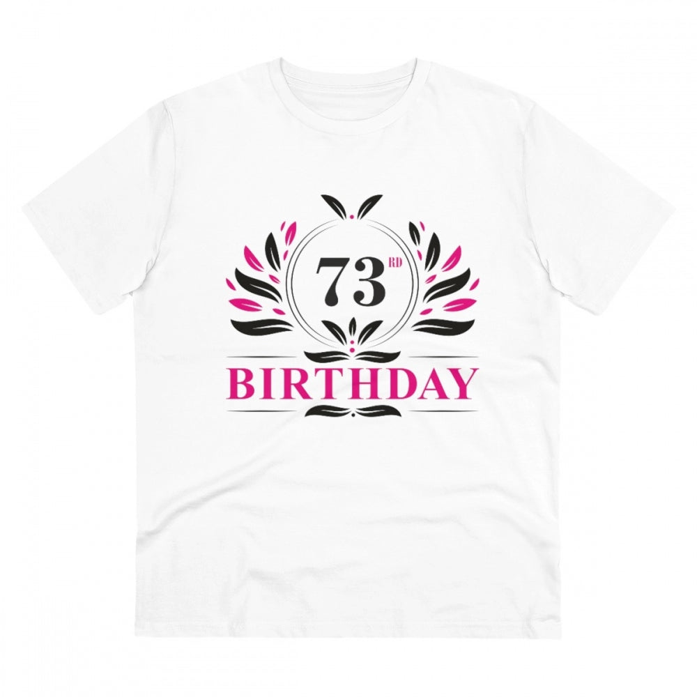 Men'S Pc Cotton 73Rd Birthday Printed T Shirt (Color: White, T