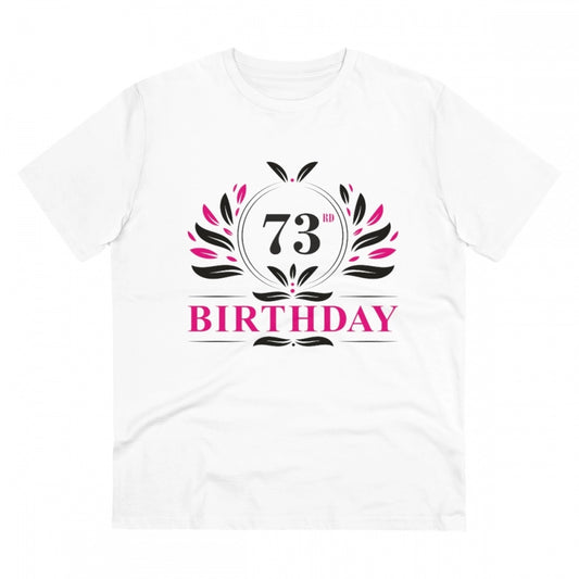 Men'S Pc Cotton 73Rd Birthday Printed T Shirt (Color: White, T