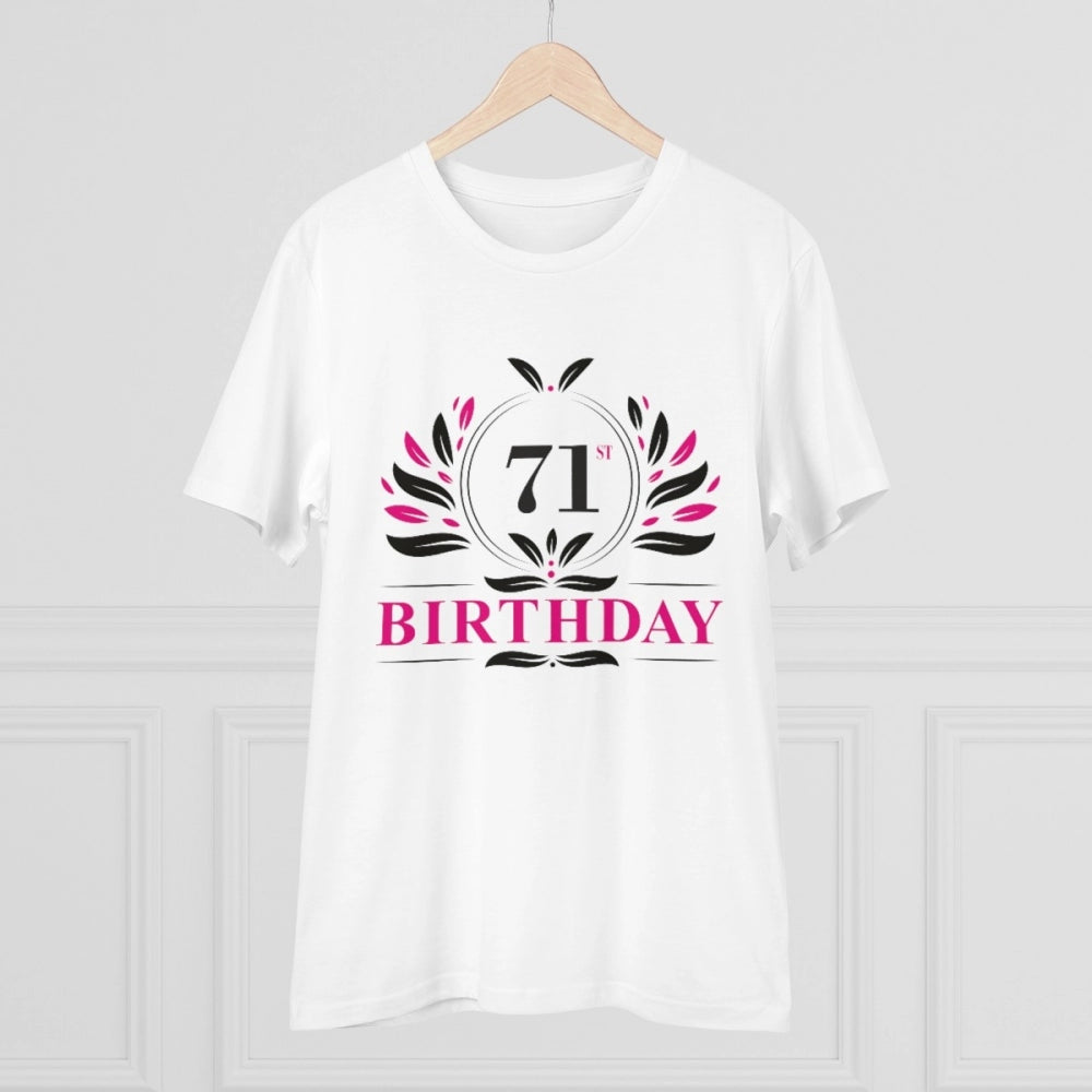 Men'S Pc Cotton 71St Birthday Printed T Shirt (Color: White, T