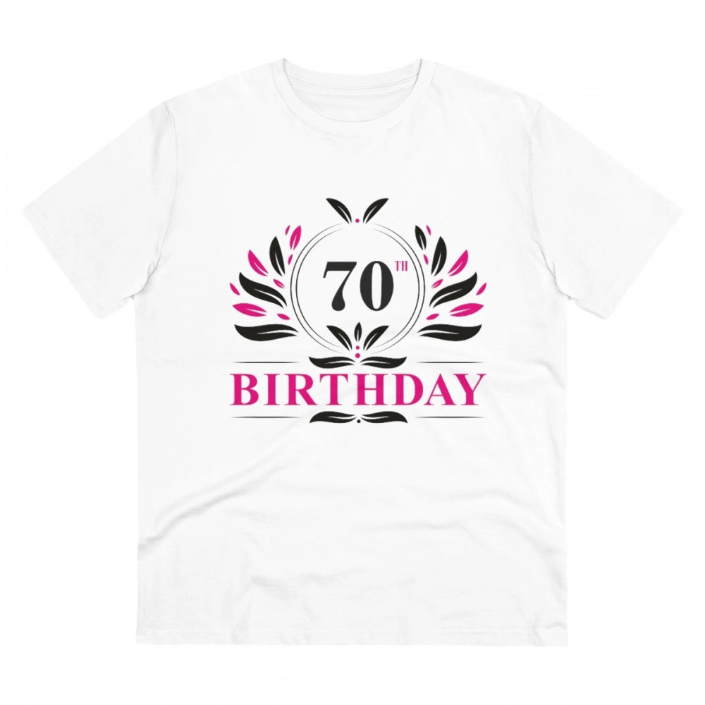 Men'S Pc Cotton 70Th Birthday Printed T Shirt (Color: White, T