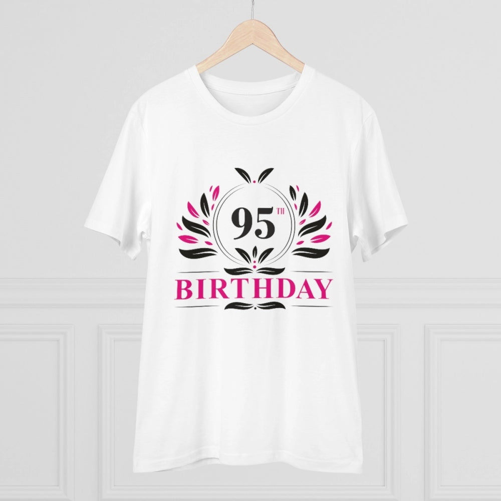 Men'S Pc Cotton 95Th Birthday Printed T Shirt (Color: White, T