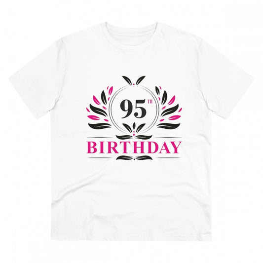 Men'S Pc Cotton 95Th Birthday Printed T Shirt (Color: White, T