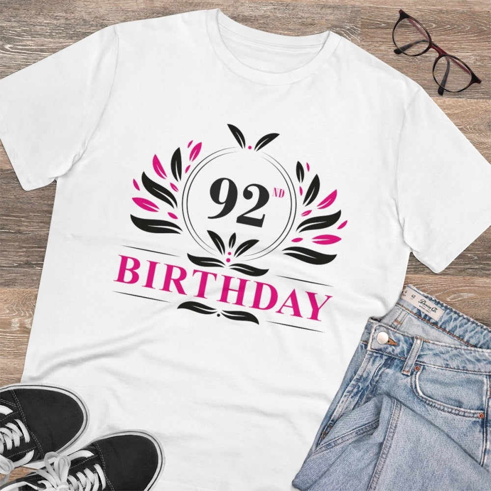 Men'S Pc Cotton 92Nd Birthday Printed T Shirt (Color: White, T