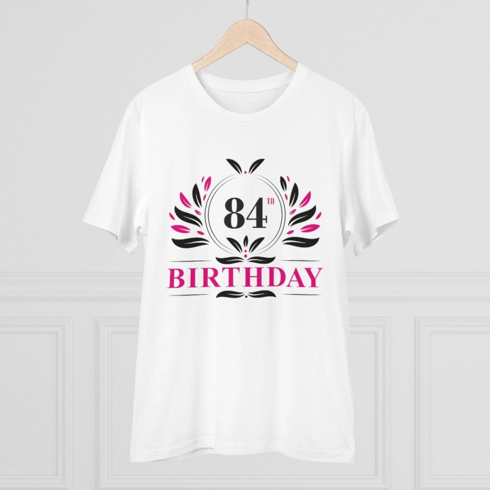 Men'S Pc Cotton 84Th Birthday Printed T Shirt (Color: White, T